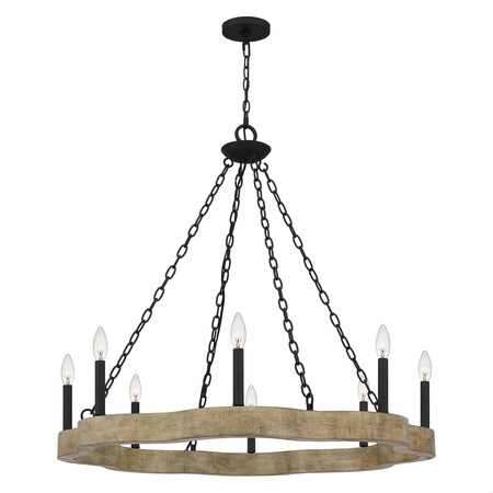 Quoizel Croix 8-Light Matte Black Chandelier CRX5036MBK